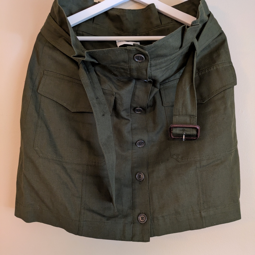Olive Green Button-Up Skirt
